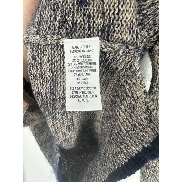 Theory Abner B Marled Cashmere Mohair Sweater Grey Blue Women’s M Read - Picture 3 of 7